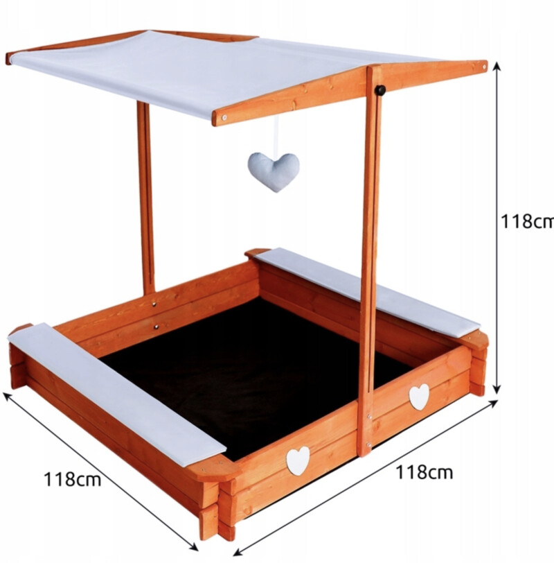 Folding sandbox with roof