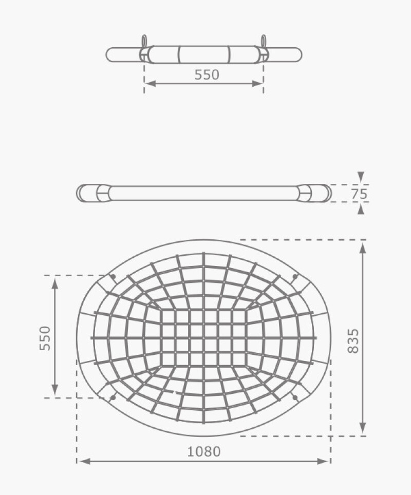 Pesakiik Oval 108x84 cm, KBT, mustsinine