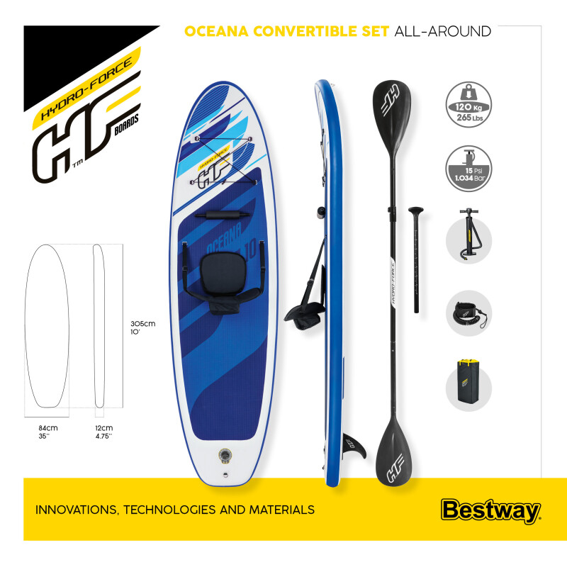 SUP laud Bestway Oceana Convertible 65350, 305x84x12 cm