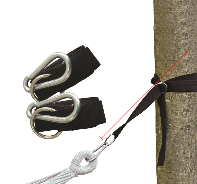 Set of 2 straps for attaching a hammock, 3 m, black