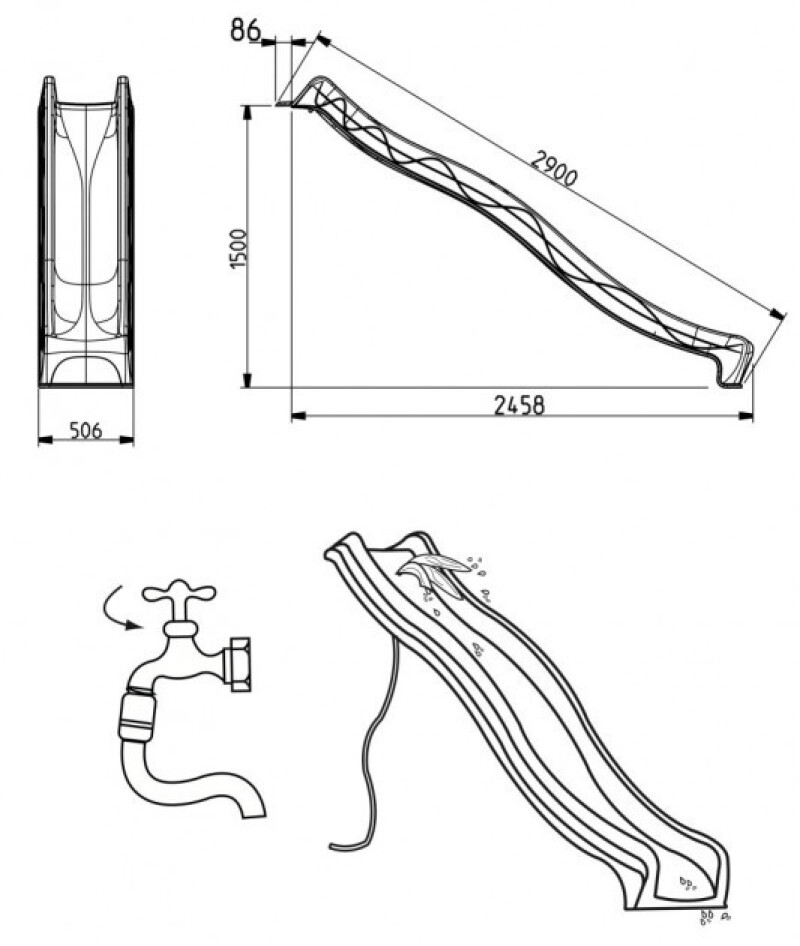 Slide КВТ “tsuri” 2.9 m, height 1.5 m, lime green