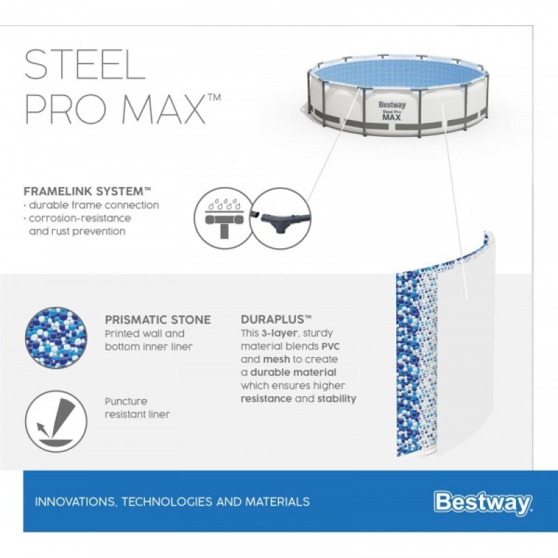 Karkassbassein Bestway Steel Pro Max Set 488x122 cm, koos filterpumba ja aksessuaaridega (5612Z)