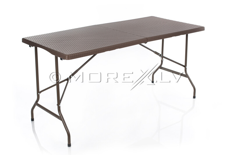 Folding table with a rattan design 152x70 cm + 4 chairs