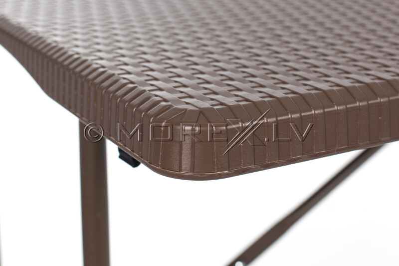 Folding table with a rattan design 152x70 cm + 4 chairs