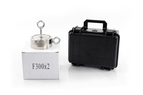 Kahepoolne otsingumagnet 2x300 kg Black Magnet F300X2 with case BOX400