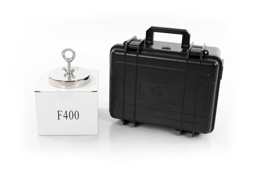 Otsingumagnet 400 kg Black Magnet F400 with case BOX600