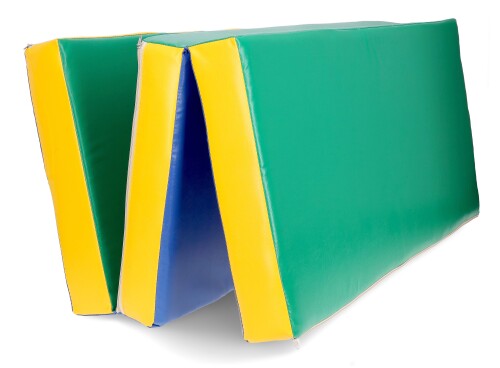 Folding sports mat 150x100 cm, sinine-roheline